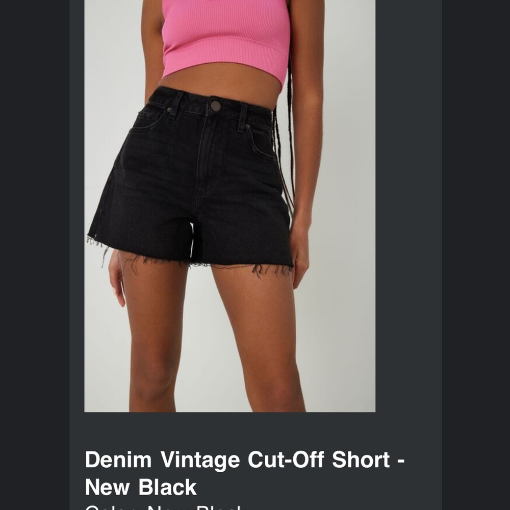 Garage Vintage Cut Off Black Denim Shorts